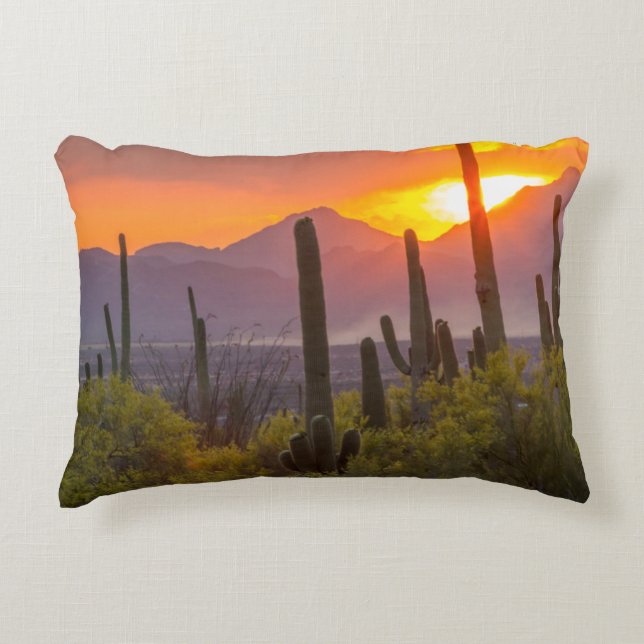 Sonnenuntergang der Wüste, Arizona Dekokissen (Vorderseite)