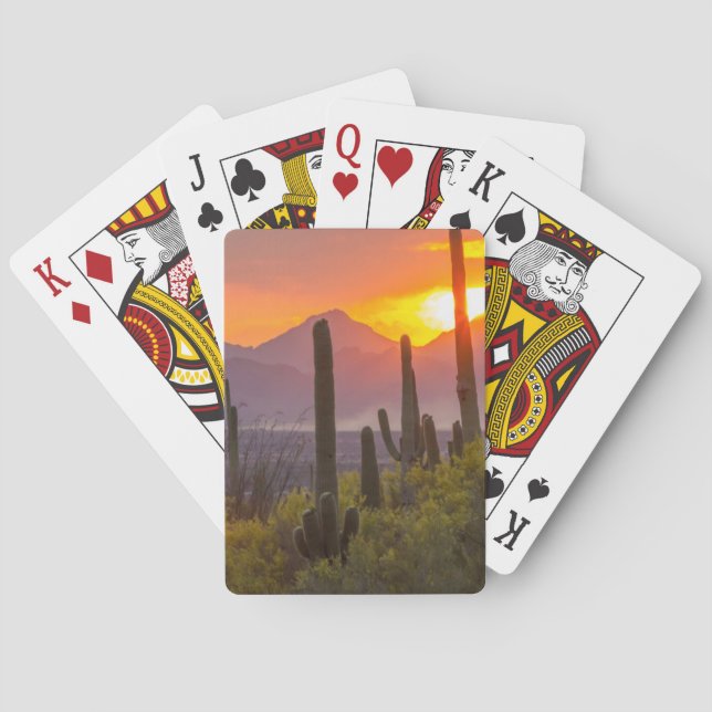Sonnenuntergang der Wüste, Arizona Spielkarten (Rückseite)
