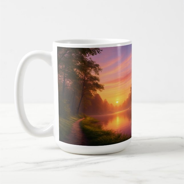 Sonnenuntergang durch die Pinien Kaffeetasse (Links)