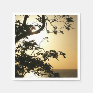 Sonnenuntergang durch die Tropenfotografie der Bäu Serviette