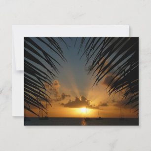 Sonnenuntergang durch die tropische Küste der Palm
