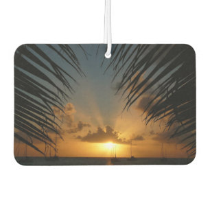 Sonnenuntergang durch die tropische Küste der Palm Autolufterfrischer