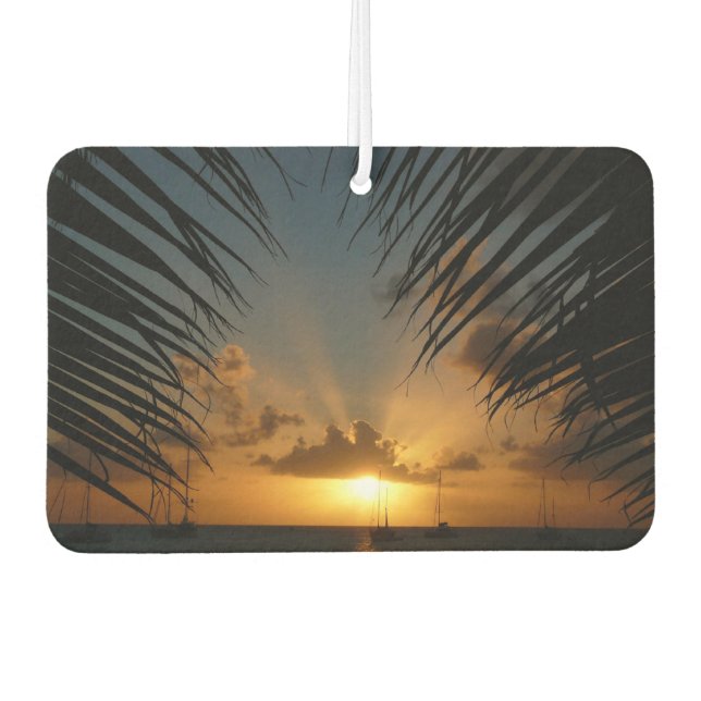 Sonnenuntergang durch die tropische Küste der Palm Autolufterfrischer (Vorderseite)