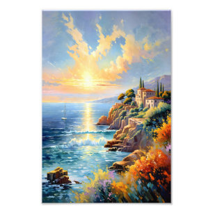 Sonnenuntergang durch mediterranen Impressionismus Fotodruck