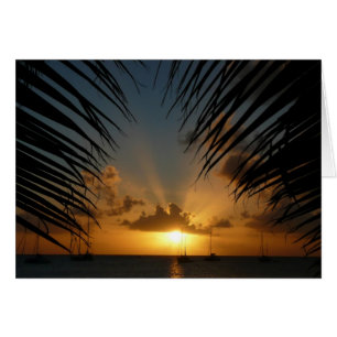 Sonnenuntergang durch Palm Fronds Card