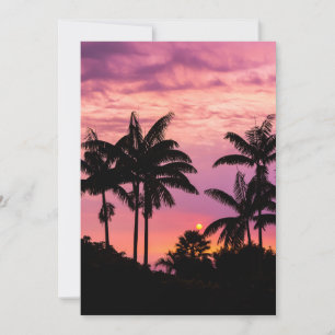 Sonnenuntergang durch Palmen Dankeskarte