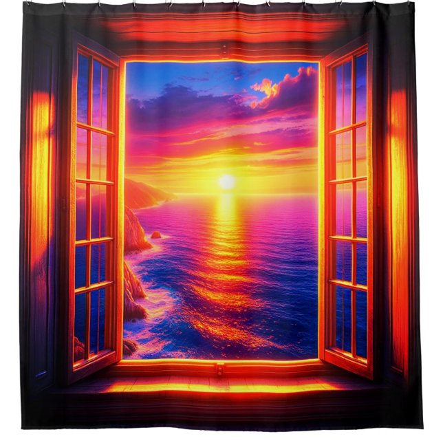 Sonnenuntergang Duschvorhang (Vorderseite)