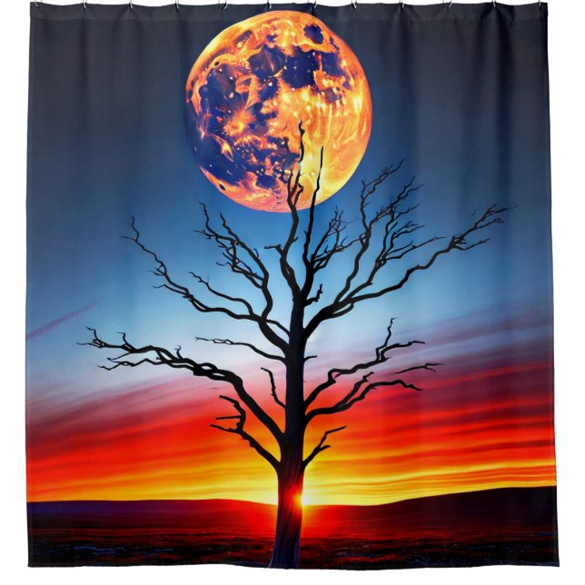 Sonnenuntergang Duschvorhang (Vorderseite)