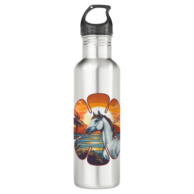 Sonnenuntergang Edelstahlflasche (Vorderseite)