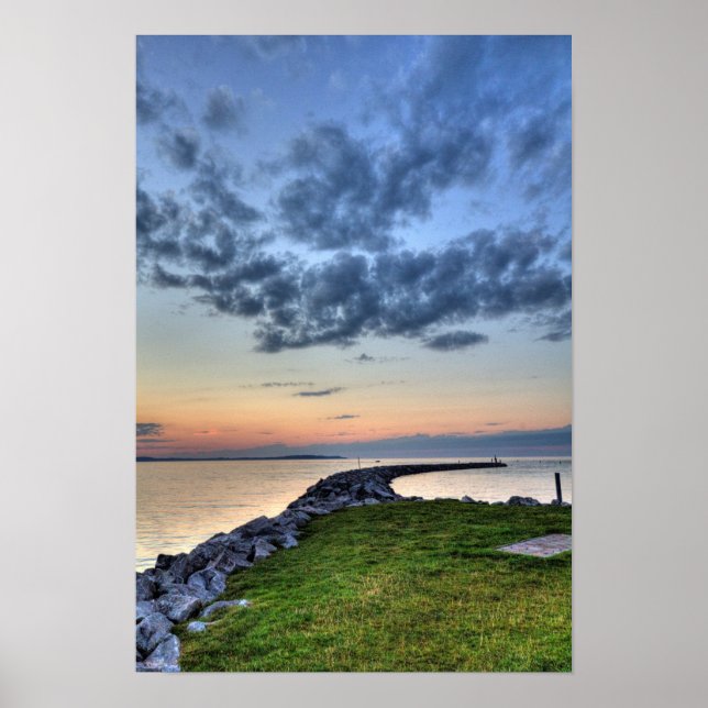 Sonnenuntergang, Elche-Rapids, Michigan Poster (Vorne)