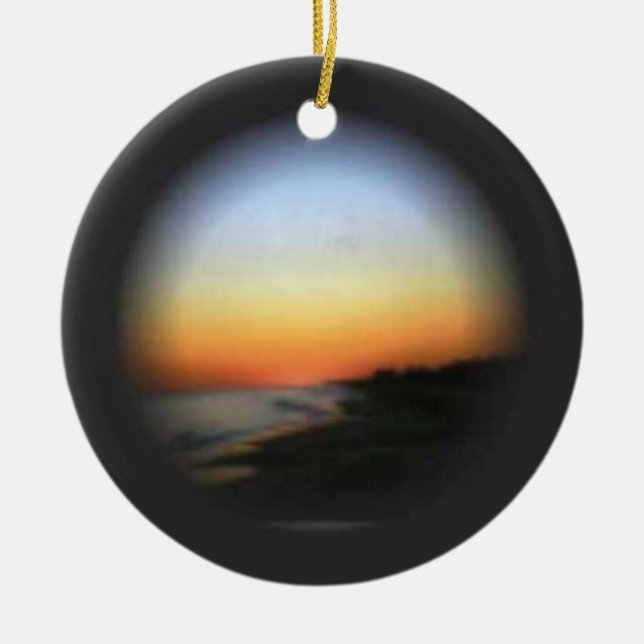 Sonnenuntergang Emerald Isle, NC-Verzierung Keramikornament (Vorne)