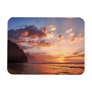 Sonnenuntergang entlang der Küste von Kauai Magnet