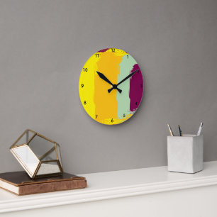 Sonnenuntergang Erdig Mehrfarbige Acryl-Wanduhr Runde Wanduhr