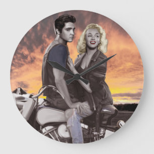 Sonnenuntergang-Fahrt Große Wanduhr