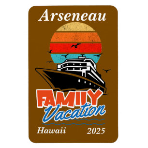 Sonnenuntergang Familienurlaub Orange Personalisie Magnet