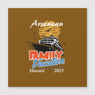 Sonnenuntergang Familienurlaub Orange Personalisie Magnetkarte