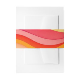 Sonnenuntergang Farbige Wellen Moderne Hochzeit Einladungsbanderole