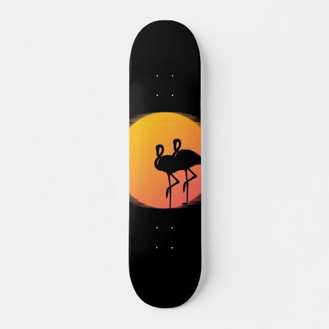 Sonnenuntergang Flamingo Ruhe Skateboard (Vorne)