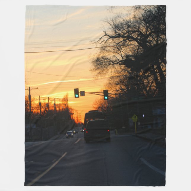 Sonnenuntergang Fleecedecke (Vorderseite)