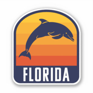 Sonnenuntergang Florida mit Dolphin - Florida Trav Aufkleber