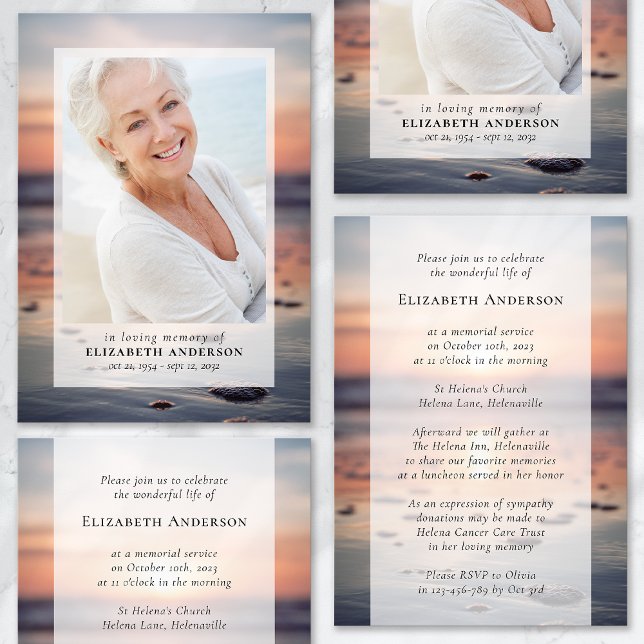 Sonnenuntergang Foto Beerdigung Einladung (Von Creator hochgeladen)