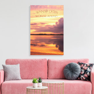 Sonnenuntergang Foto Dekoration über Wasser mit Zi Leinwanddruck