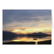 Sonnenuntergang-Foto-Gruß-Karte