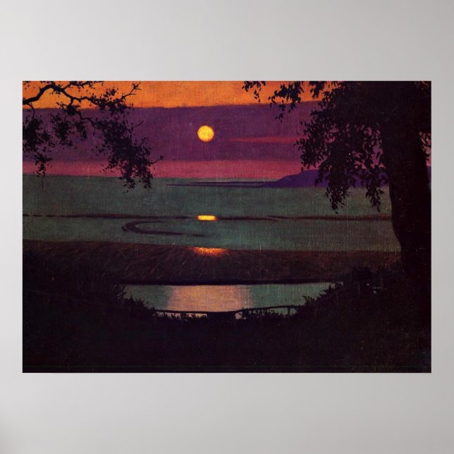 Sonnenuntergang, Gemälde von Felix Vallotton Poster (Vorne)