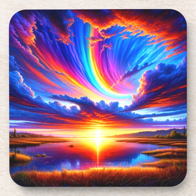Sonnenuntergang Getränkeuntersetzer (Vorderseite)