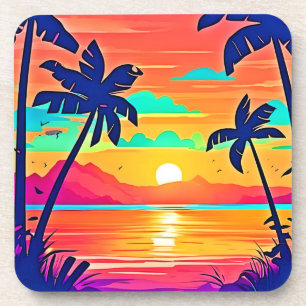 Sonnenuntergang Getränkeuntersetzer