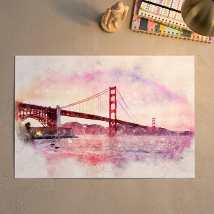 Sonnenuntergang Golden Gate Bridge Pastell in San  Poster