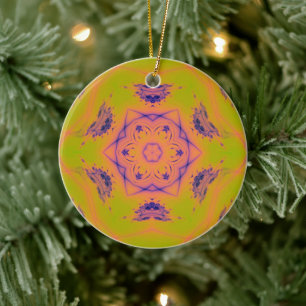 Sonnenuntergang Gradient Contrast Mandela Keramik Ornament