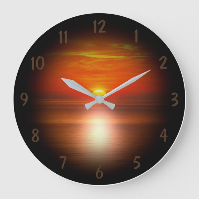 Sonnenuntergang Große Wanduhr (Vorderseite)