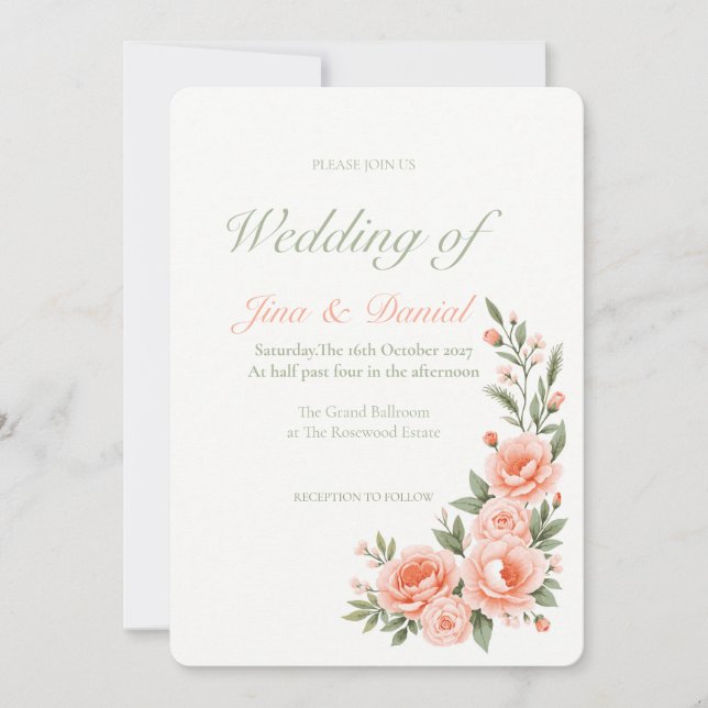 Sonnenuntergang - Grün Einladung (Vorderseite)