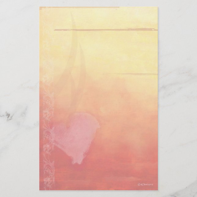 Sonnenuntergang Herz-Stationär Briefpapier (Vorderseite)