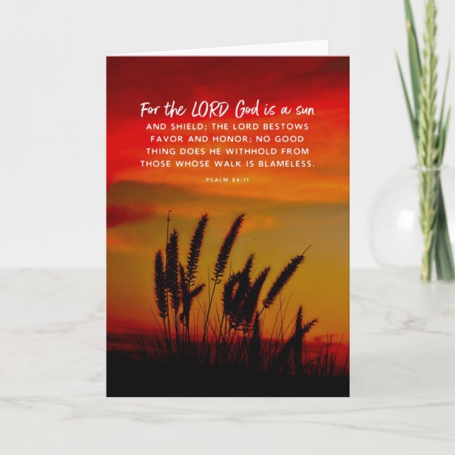 Sonnenuntergang-Heu-Bibel-Vers-Psalm 84 11 Einladung (Vorderseite)