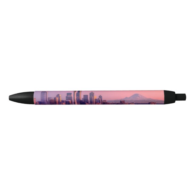 Sonnenuntergang hinter Seattle-Skylinen von Kugelschreiber (Vorderseite)