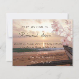 Sonnenuntergang Hochzeit am Strand, Probe Plumeria Einladung