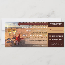 Sonnenuntergang Hochzeit Boarding Pass Einladungen