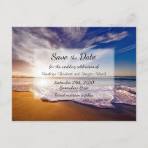 Sonnenuntergang-Hochzeit Save the Date