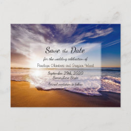 Sonnenuntergang-Hochzeit Save the Date Ankündigungspostkarte