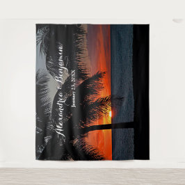 Sonnenuntergang Hochzeitskabine - Der Hintergrund  Wandteppich