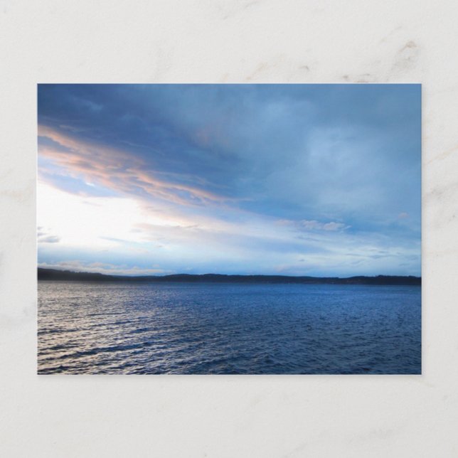 Sonnenuntergang, Hood Canal Postkarte (Vorderseite)