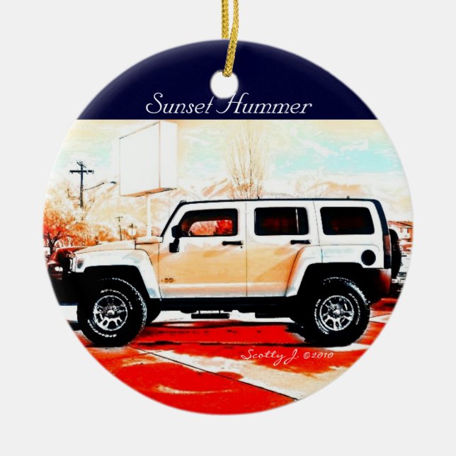 "Sonnenuntergang-Hummer" © 2010 S.J. Keramik Ornament (Vorne)