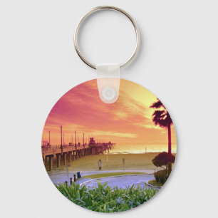 Sonnenuntergang, Huntington Beach Pier, Schlüsselanhänger