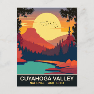 Sonnenuntergang im Cuyahoga Valley, Ohio, Reise Postkarte