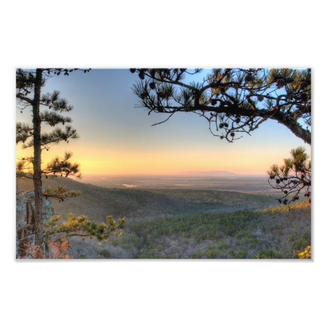 Sonnenuntergang im Flusstal Petit Jean, Arkansas Fotodruck (Vorne)