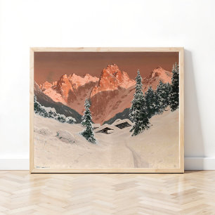 Sonnenuntergang im Kaisertal, Schneeberge Poster