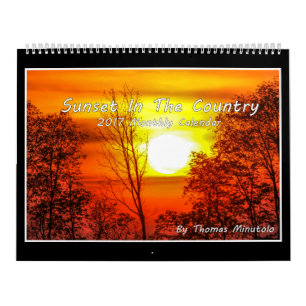 Sonnenuntergang im Kalender des Land-2017