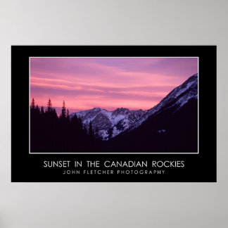 Sonnenuntergang im kanadischen Rockies Poster mit 